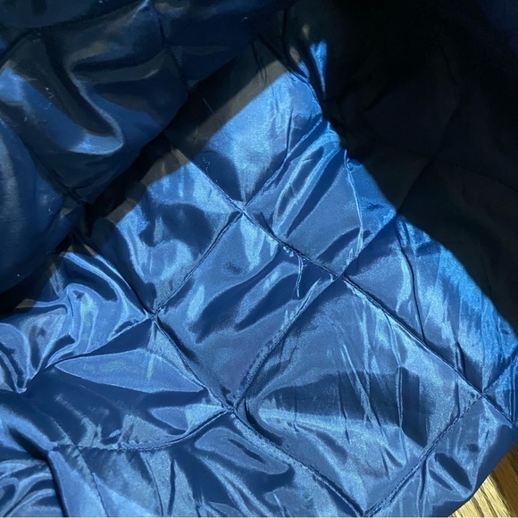 Kansas Jayhawks Chalk Line Button Up Puffer Coat Size Large Vintage Extreme Fanz - Picture 5 of 6